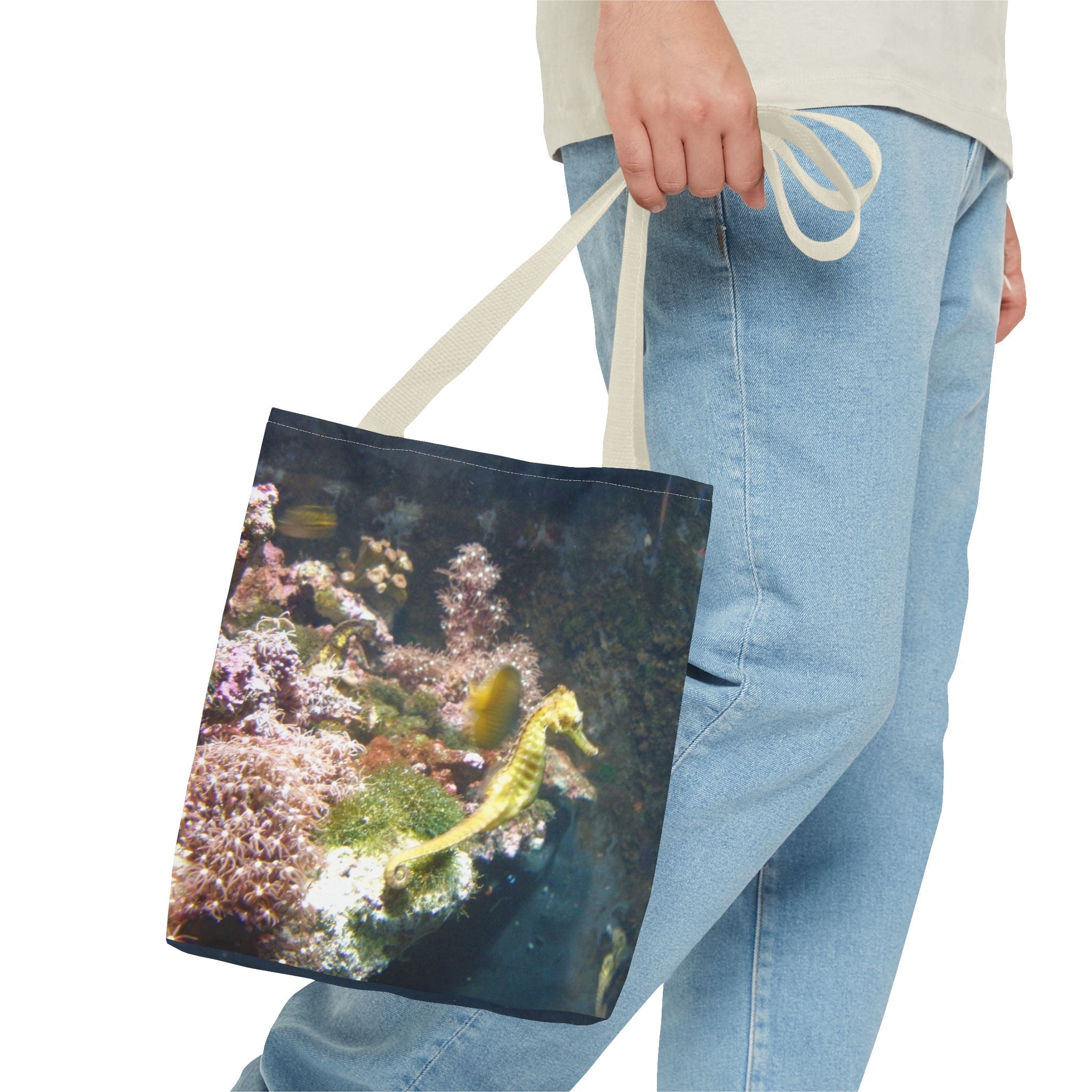 Underwater Serenity Seahorse Tote Bag - Ocean-Inspired Design for Marine Life Lovers